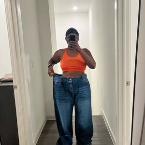 SHEIN Dark Blue Flare Jeans